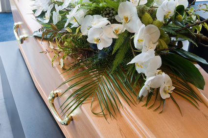 Sarg Sarg mit Blumendekoration
