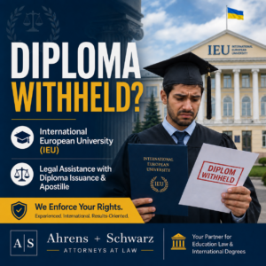 International European University Refuses to Issue a Diploma or Apostille – What Rights Do International Students Have? - rechtsanwalt.com International European University Refuses to Issue a Diploma or Apostille – What Rights Do International Students Have? - rechtsanwalt.com
